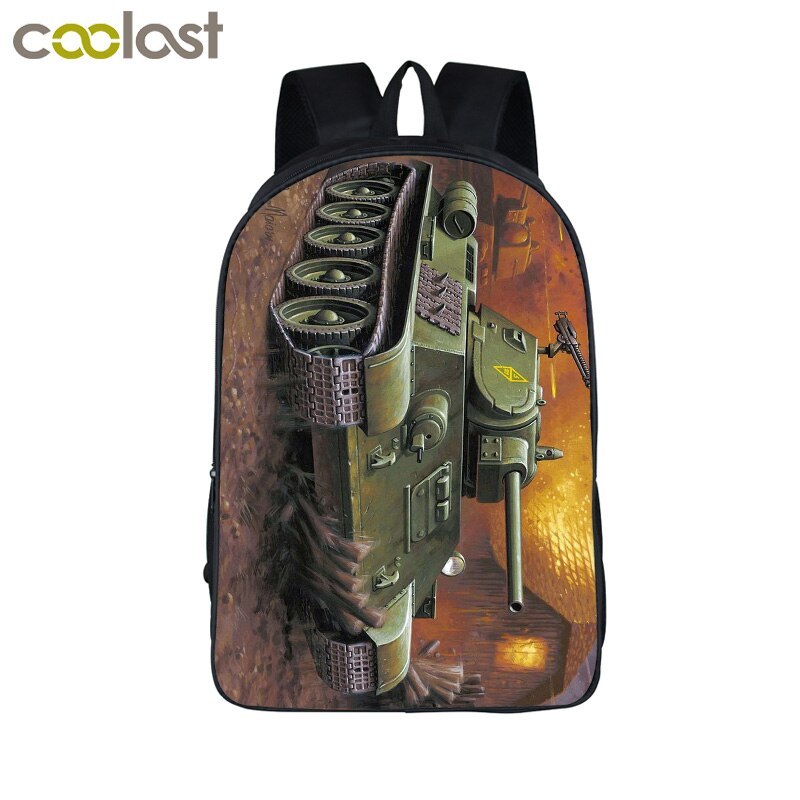 Cool Armored Main Battle Tank Laptop Backpack Men Travel Bags Armor