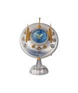Oofo Radar Table Desk Clock - Chrome - Brass - Vintage Atomic Age - $234.62