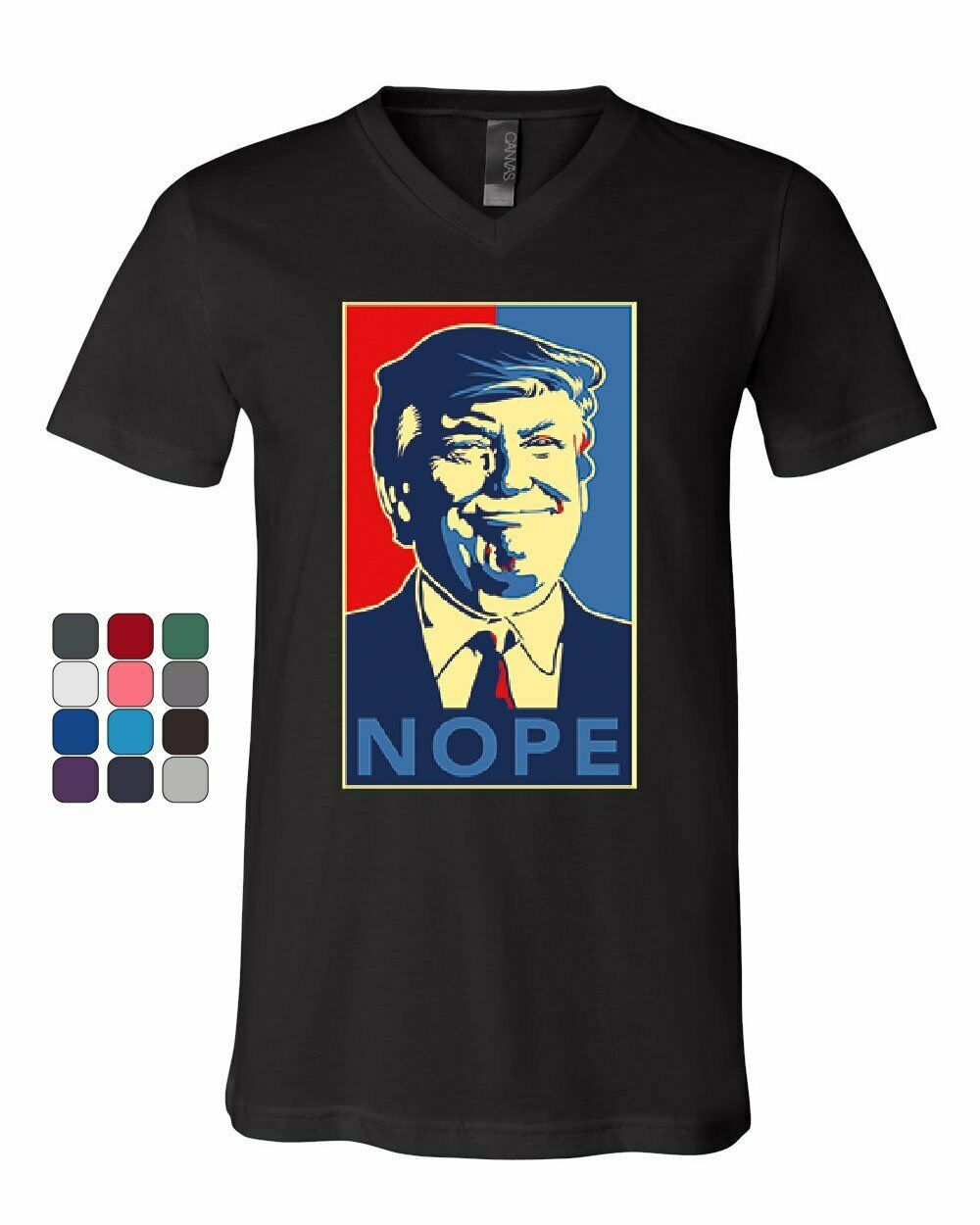 Donald Trump Nope V-Neck T-Shirt Anti Trump Parody Resist Impeachment ...