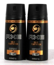 2 Count Axe 4 Oz Gold Temptation Long Lasting 48h Fresh Deodorant Body Spray