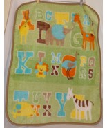 Bean Sprout Baby Blanket Green Alphabet Animals Boy Girl BeanSprout - $11.34