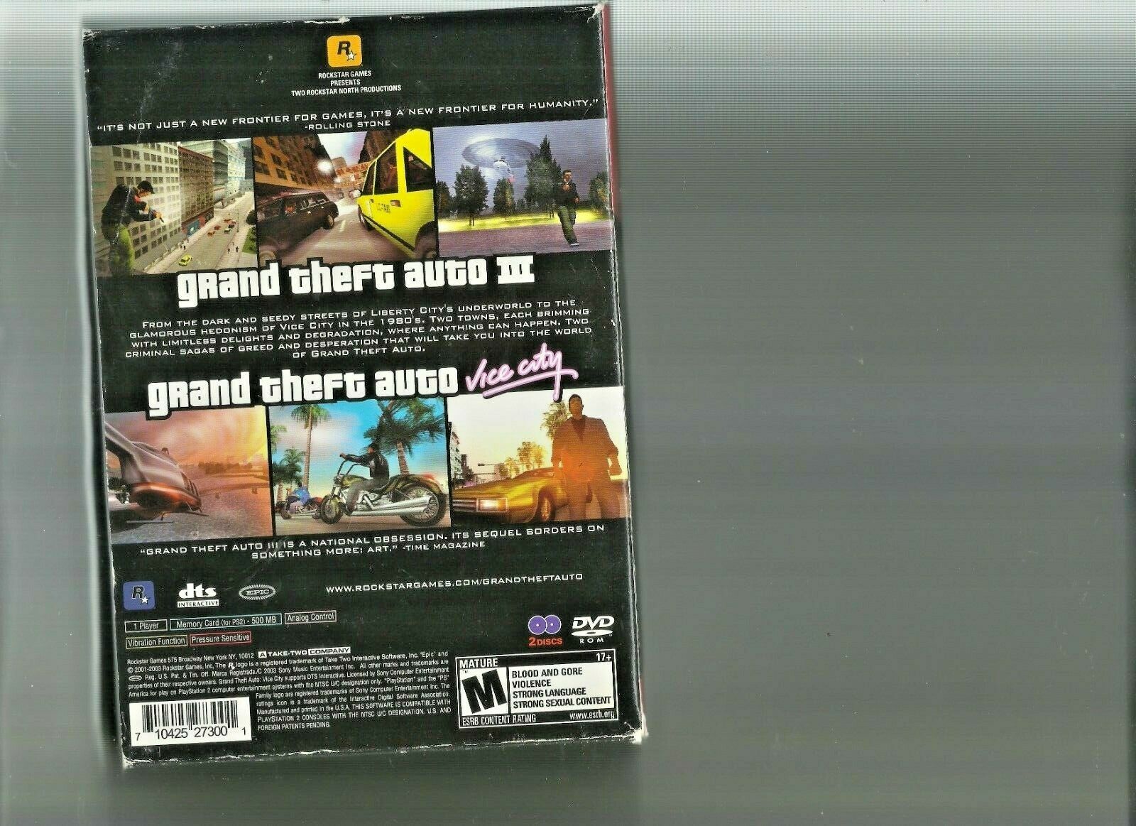 Grand Theft Auto Double Pack GTA 3 and Vice City Playstation 2 - Video ...