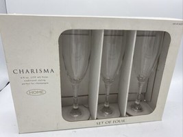 CHARISMA Traditional Clear Flute Glass 8 Inches 6 fl. oz. (HOME) Set of Four (4) - $16.82