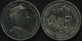 Falkland Islands 1 Crown. 2007 (Coin KM#NL. Unc) Anniversary of liberation - $13.90