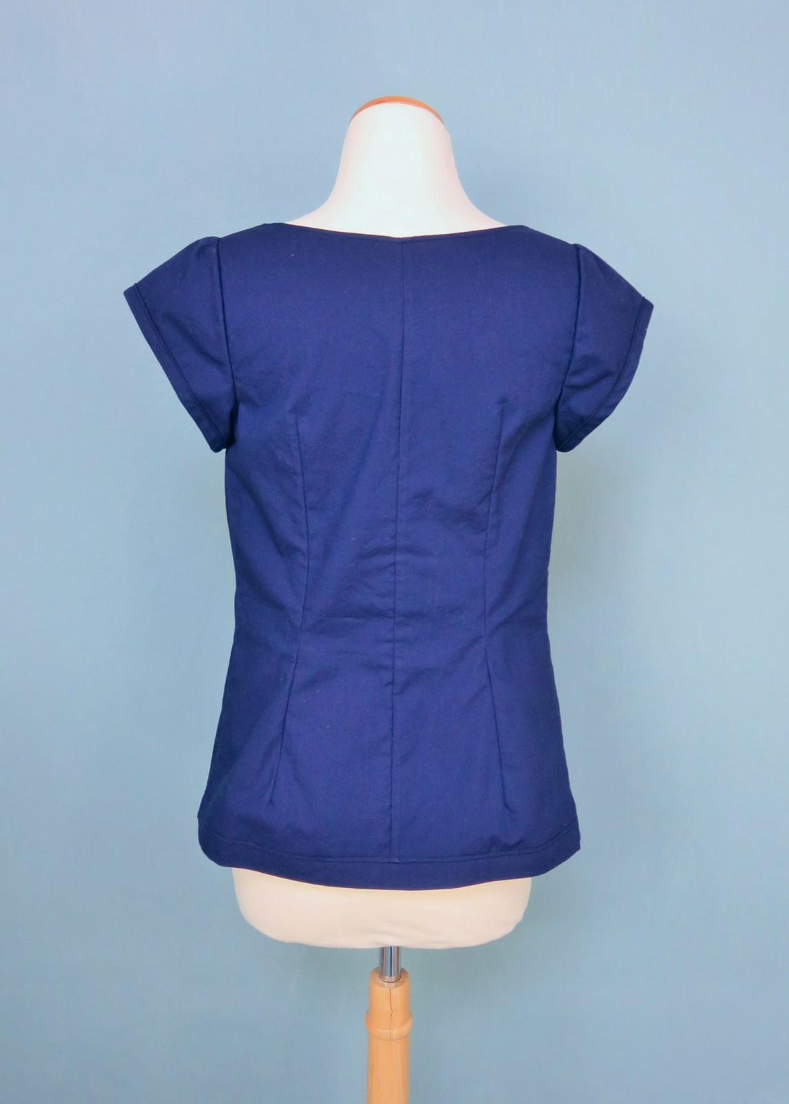 Floral Print Shirt Reversible Floral Blouse Navy Blue Tops