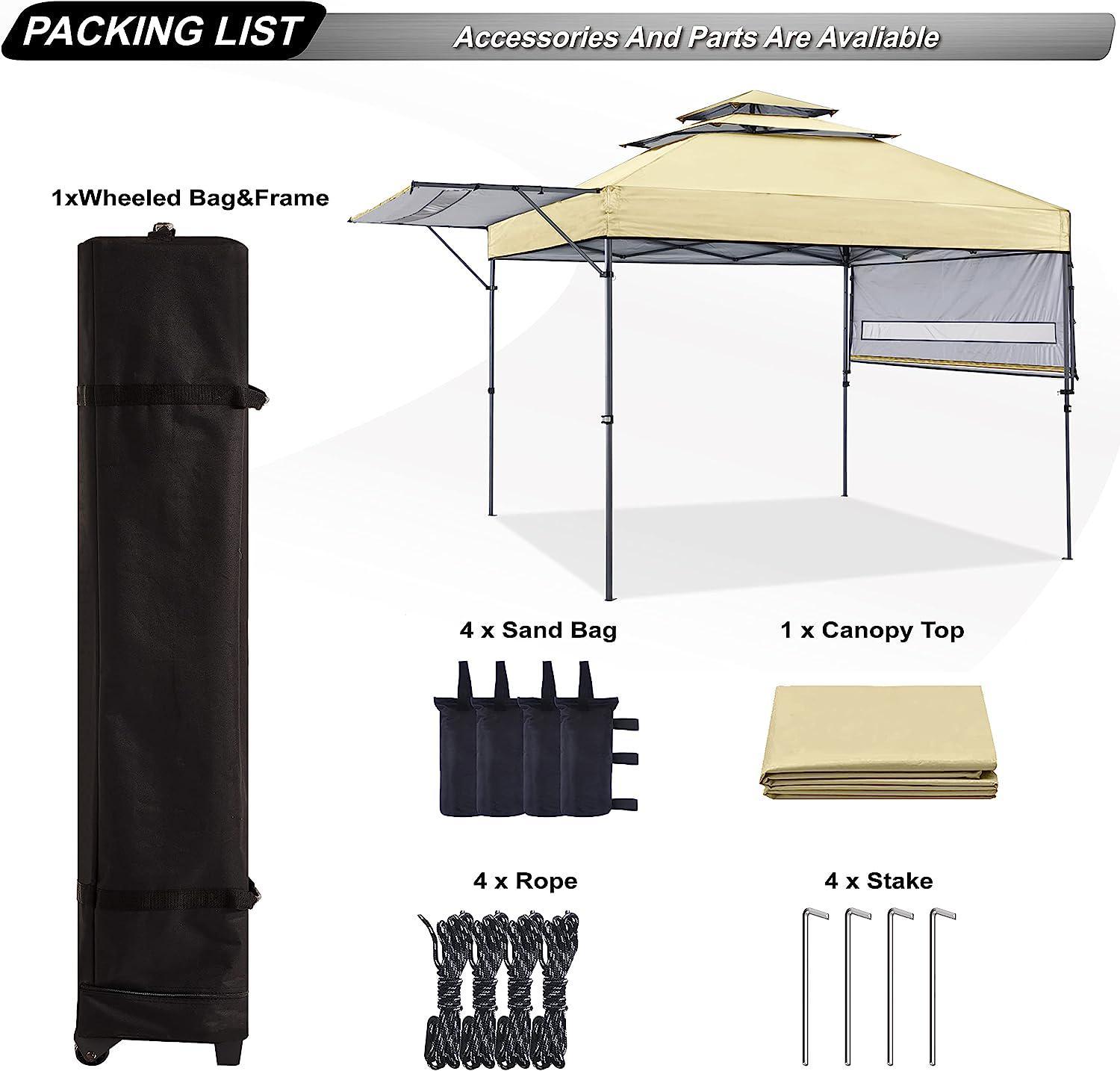ABCCANOPY Pop Up Canopy Tent 10X17 Outdoor 3Tier Shade with Awnings
