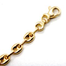 18K YELLOW GOLD BIG MARINER CHAIN 4 MM, 24 INCHES, ITALY MADE, ROUNDED NECKLACE image 4