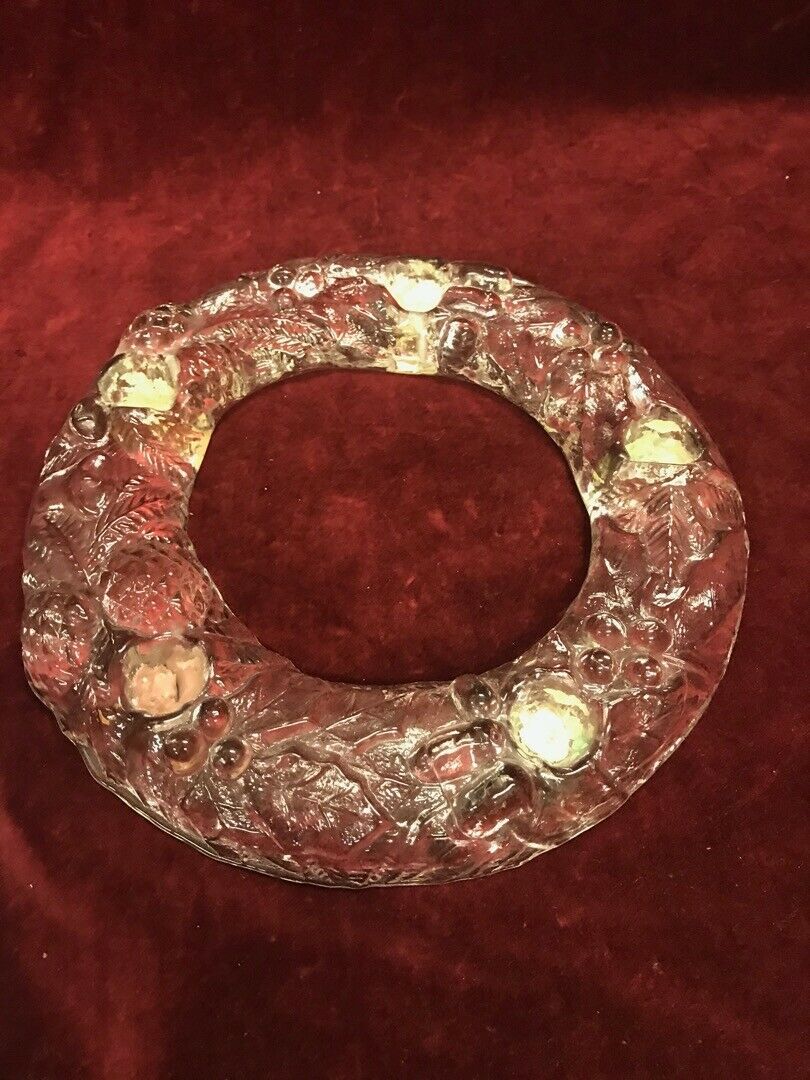 Advent wreath glass crystal centerpiece candle holder circle round Mid