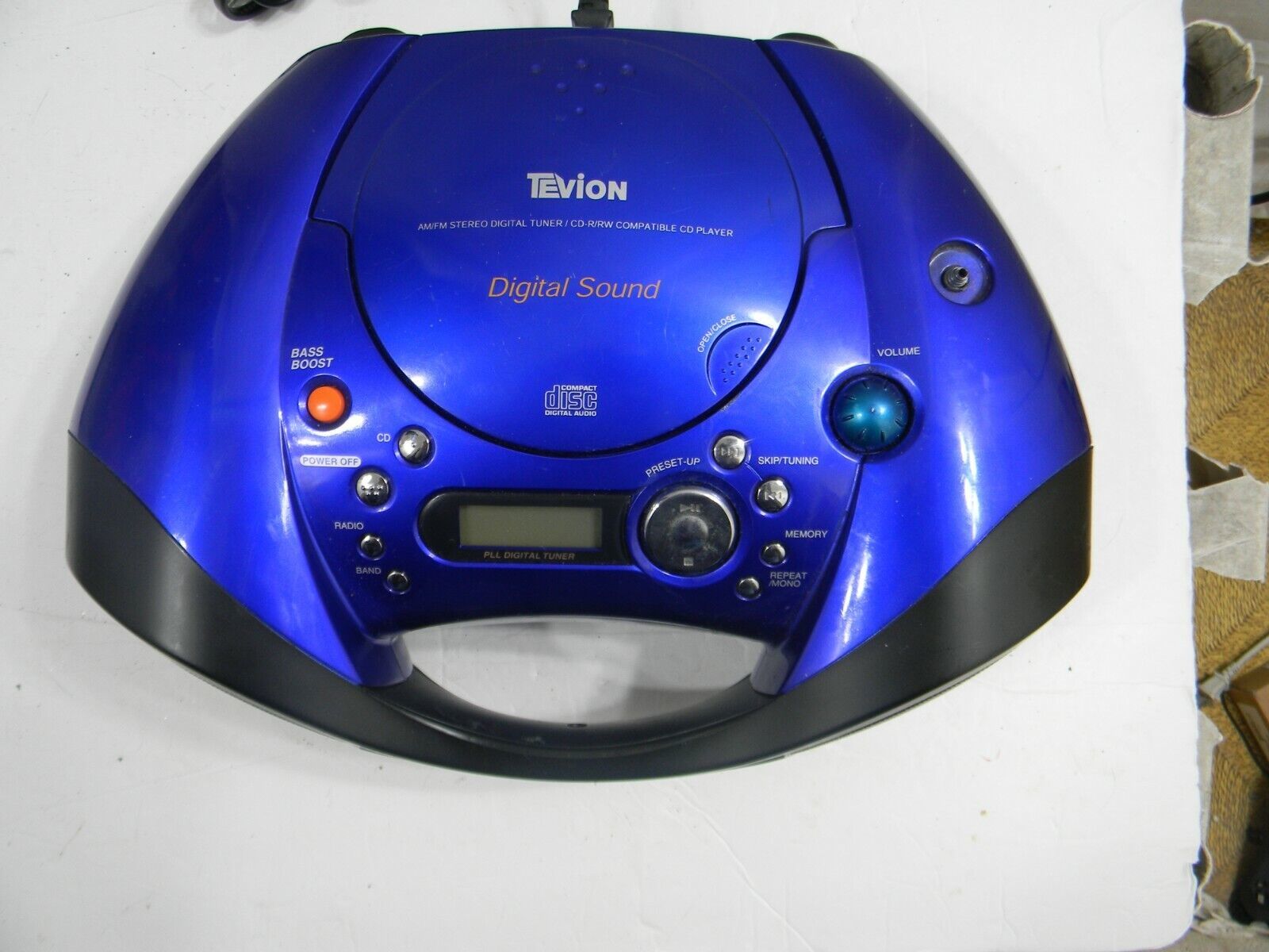 Tevion AM/FM Radio CD Player Boom Box Model PD5800BL Blue Boomboxes