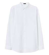 Kesimo Men's Button Up Pointed Collar Long Sleeve White Dress Shirt - Small