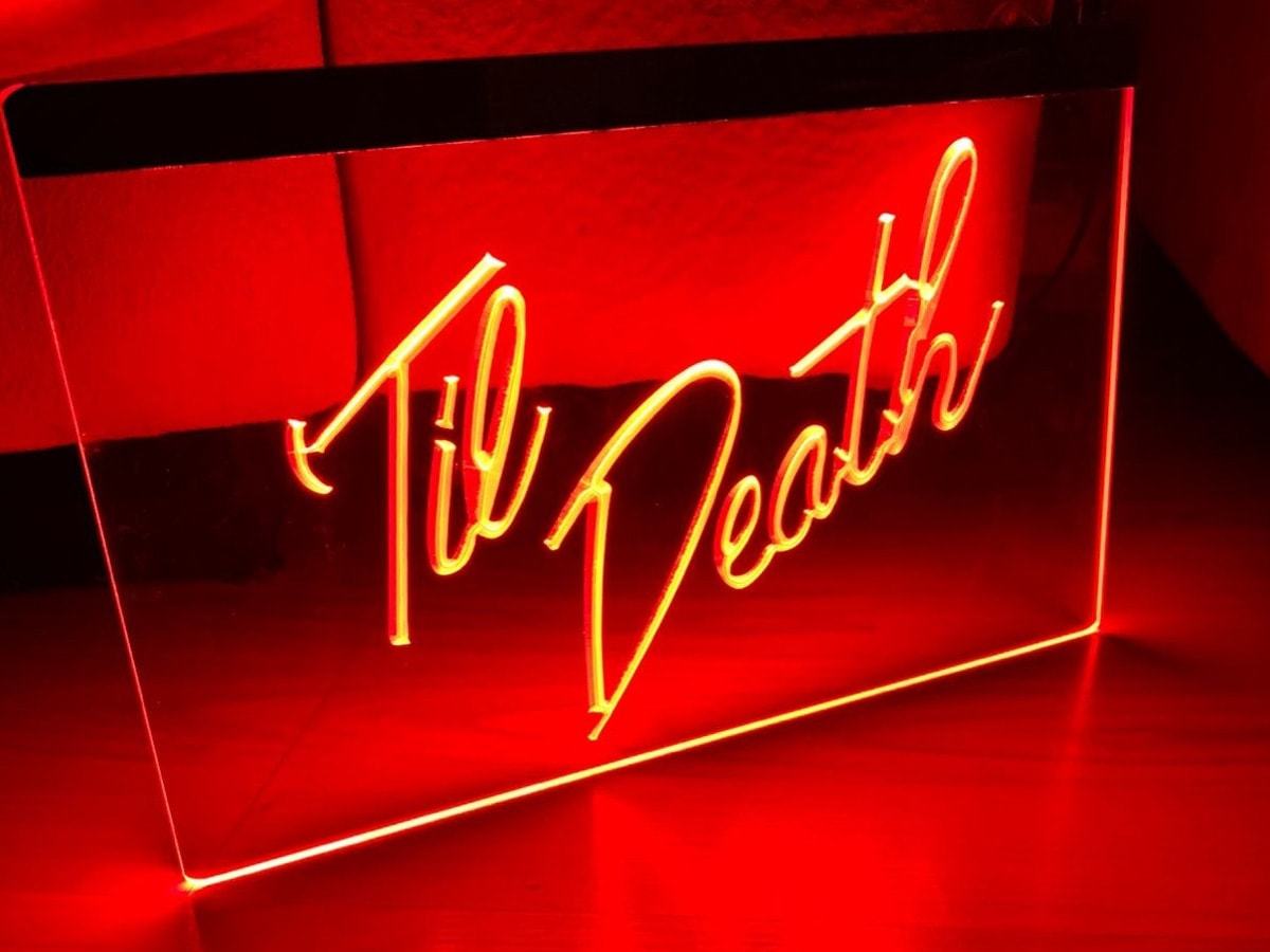 Till Death LED Neon Sign home decor craft display glowing gift TV lover