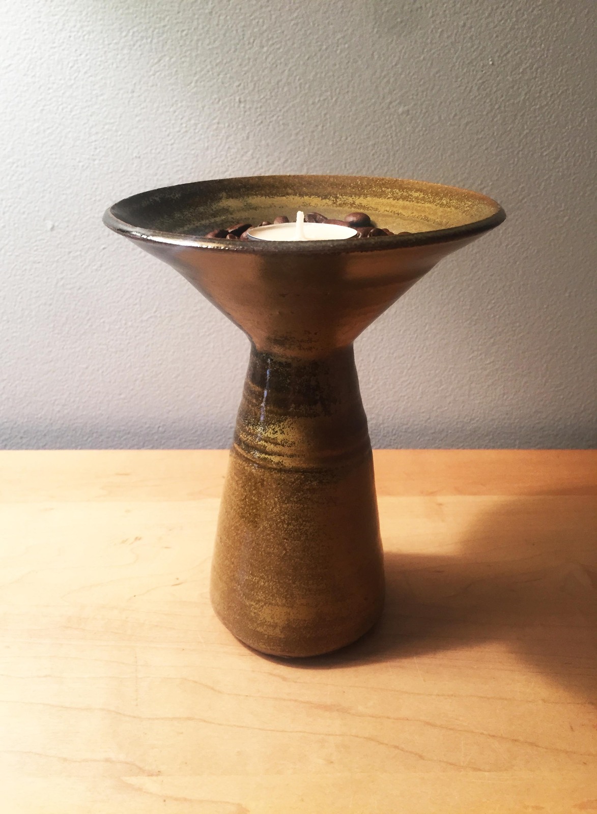 Primary image for Artisan Pottery: Stoneware Goblet Candle Holder (JD03)