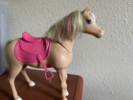 2015 Mattel Barbie Dancin' Fun Horse w/Pink Saddle Pink/Blonde Mane - $14.85