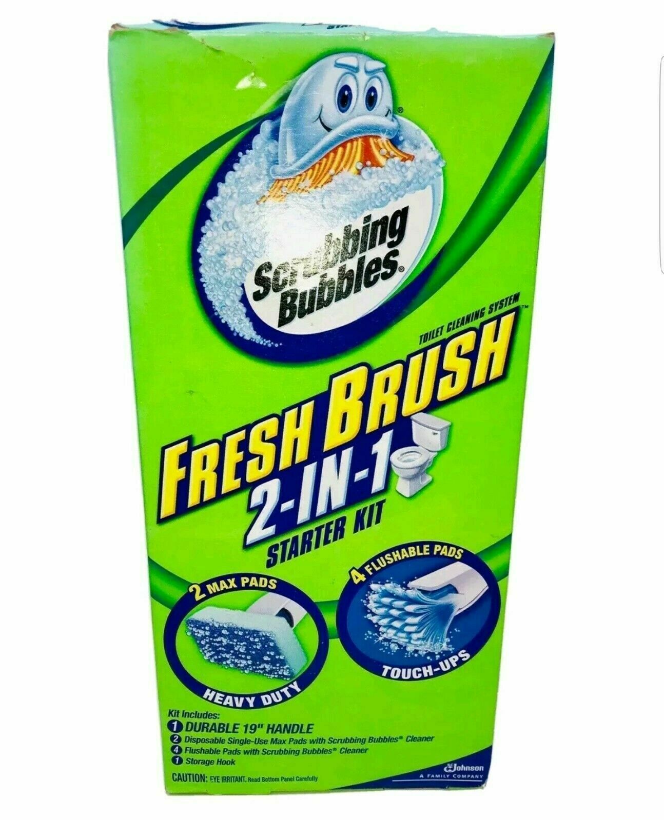 Scrubbing Bubbles Fresh Brush Starter Kit 2In1 with 19” Handle & 6