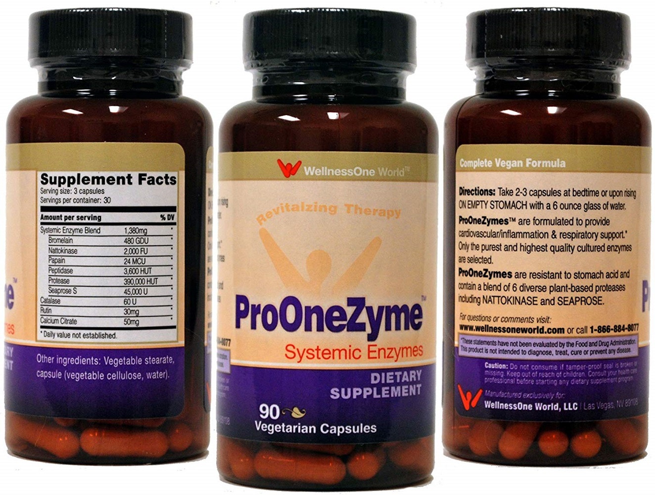 Pro-OneZyme Best Proteolytic Systemic Enzymes Supplement with Nattokinase