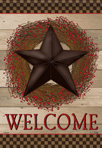 Welcome Barn Star Fall Garden Flag - 2 Sided Message 12&quot; x 18&quot; - $19.95
