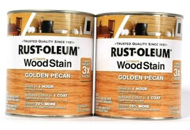 2 Cans Rust-Oleum 32oz Ultimate Wood Stain 344722 Golden Pecan Dries In 1 Hour
