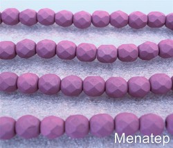 25 6mm Czech Glass Firepolish Beads: Saturated Lavender - $3.03