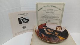 Vintage Edwin M.Knowles Norman Rockwell Collector Plate &quot;End of Day&quot; Wit... - $14.84