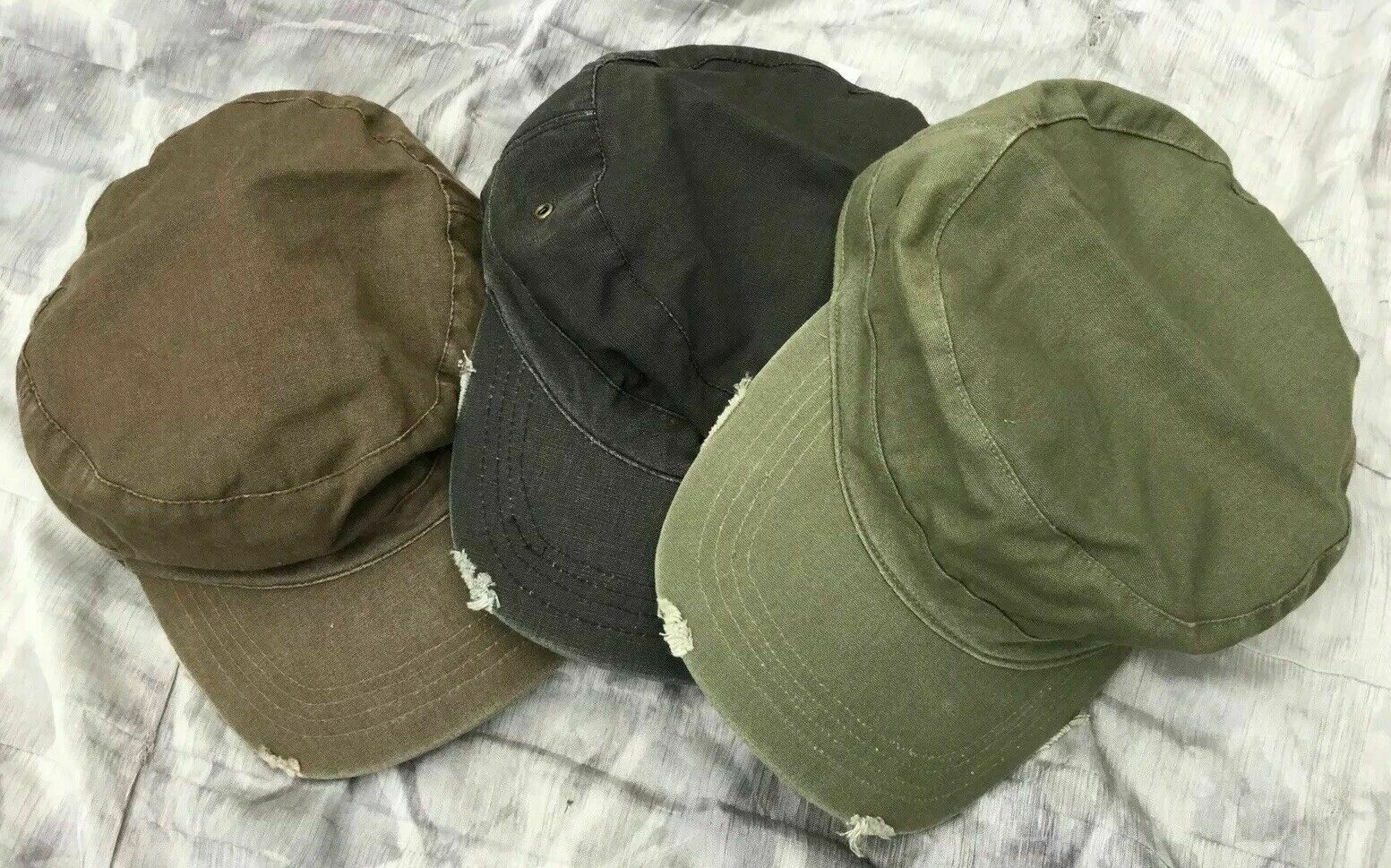 new PEAK CAPS CADET STYLE HATS IN 3 COLOURS IN distressed cotton.adjust sizing