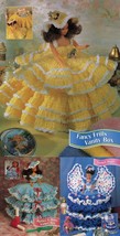 3X Barbie 11-1/2" Doll Angel Frills & Ruffles & Bows Trinket Box Crochet Pattern - $12.99