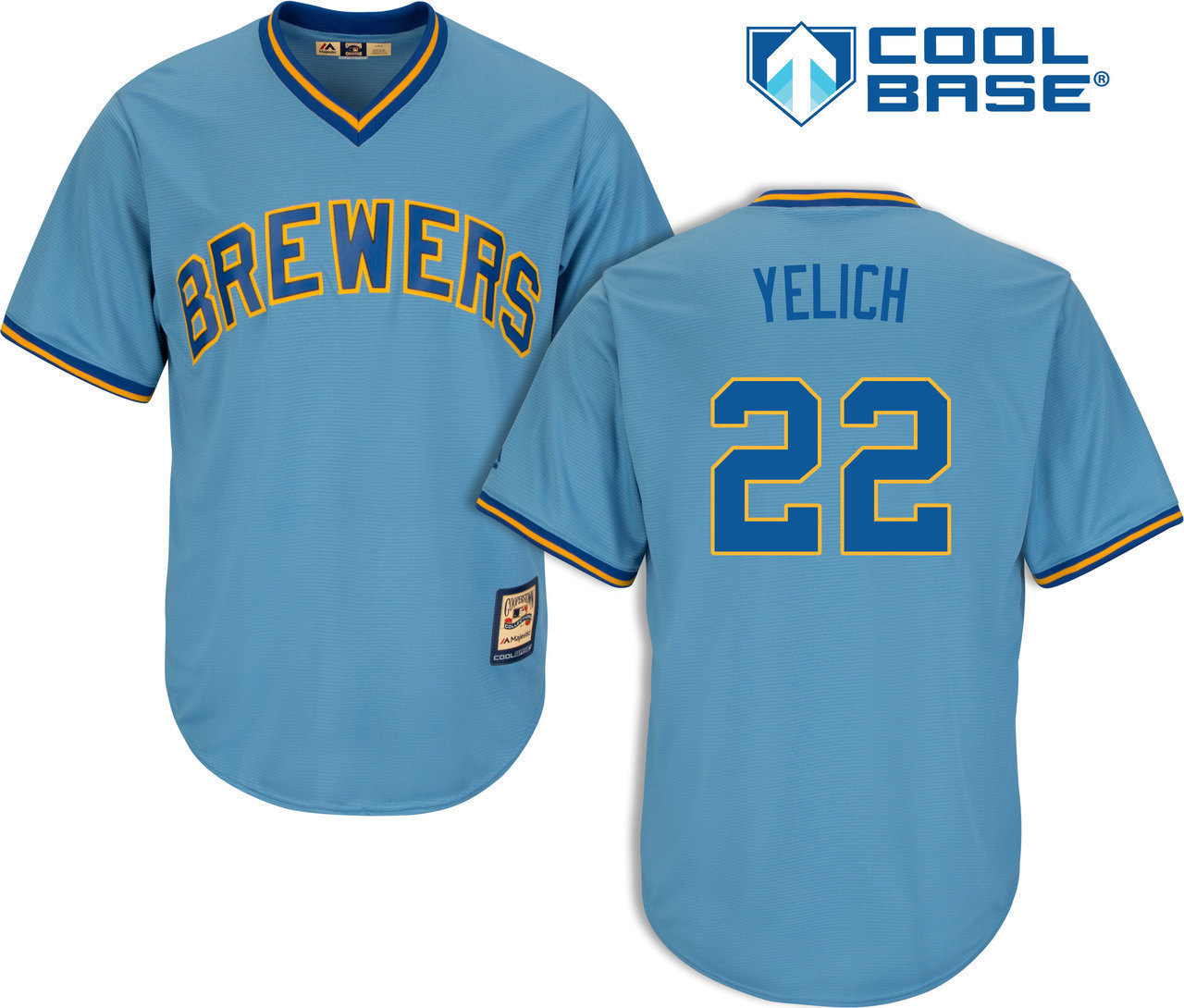 Milwaukee Brewers Mens #22 Christian Yelich Jerseys Blue Cool Base Sewn ...