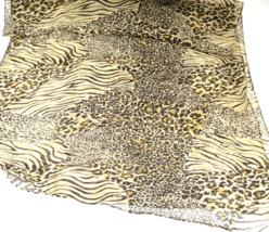 Hi Lites Brown and Gold Animal Print Scarf 18.5&quot; x 52&quot; Polyester Made in... - $8.90