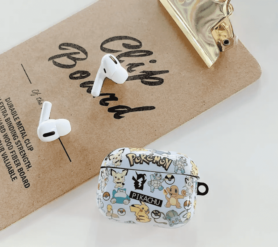 Pokémon Apple Airpods Pro White Hard Cover Protective Case With Carabiner Clip - $17.50