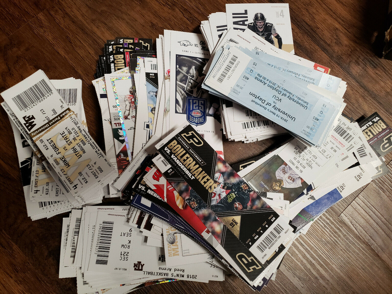Hundreds Of College Ticket Stubs (All Sports) See list below in description Ticket Stubs