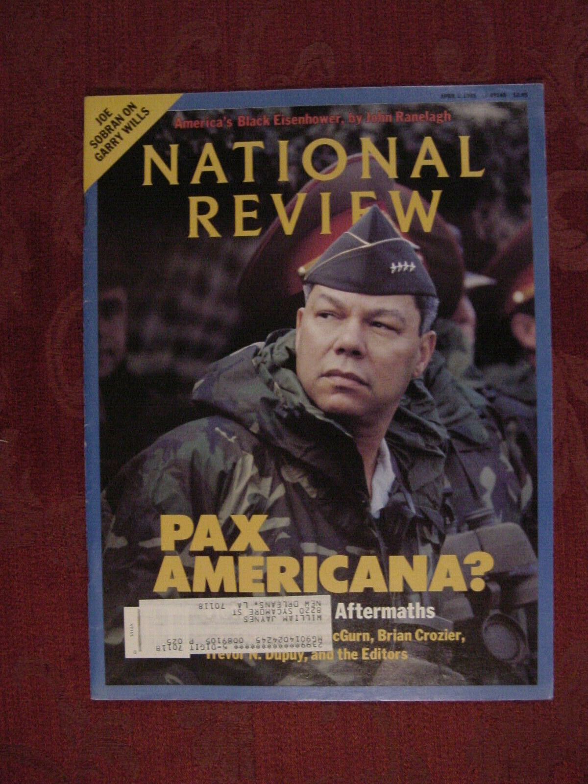 NATIONAL REVIEW Magazine April 11 1991 Pax Americana Colin Powell Desert Storm - Magazines