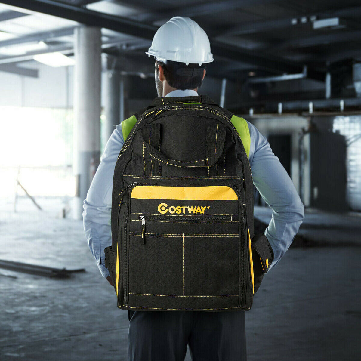 Tool Backpack Heavy Duty Jobsite Tool Bag 48 Pockets Backpacks