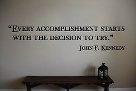 John F. Kennedy Determination Quote Vinyl Wall Sticker Decal 27"h x 120"w - $79.99