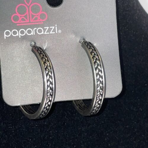 Paparazzi Hoop Earrings Jewelry Rugged Retro - $3.96