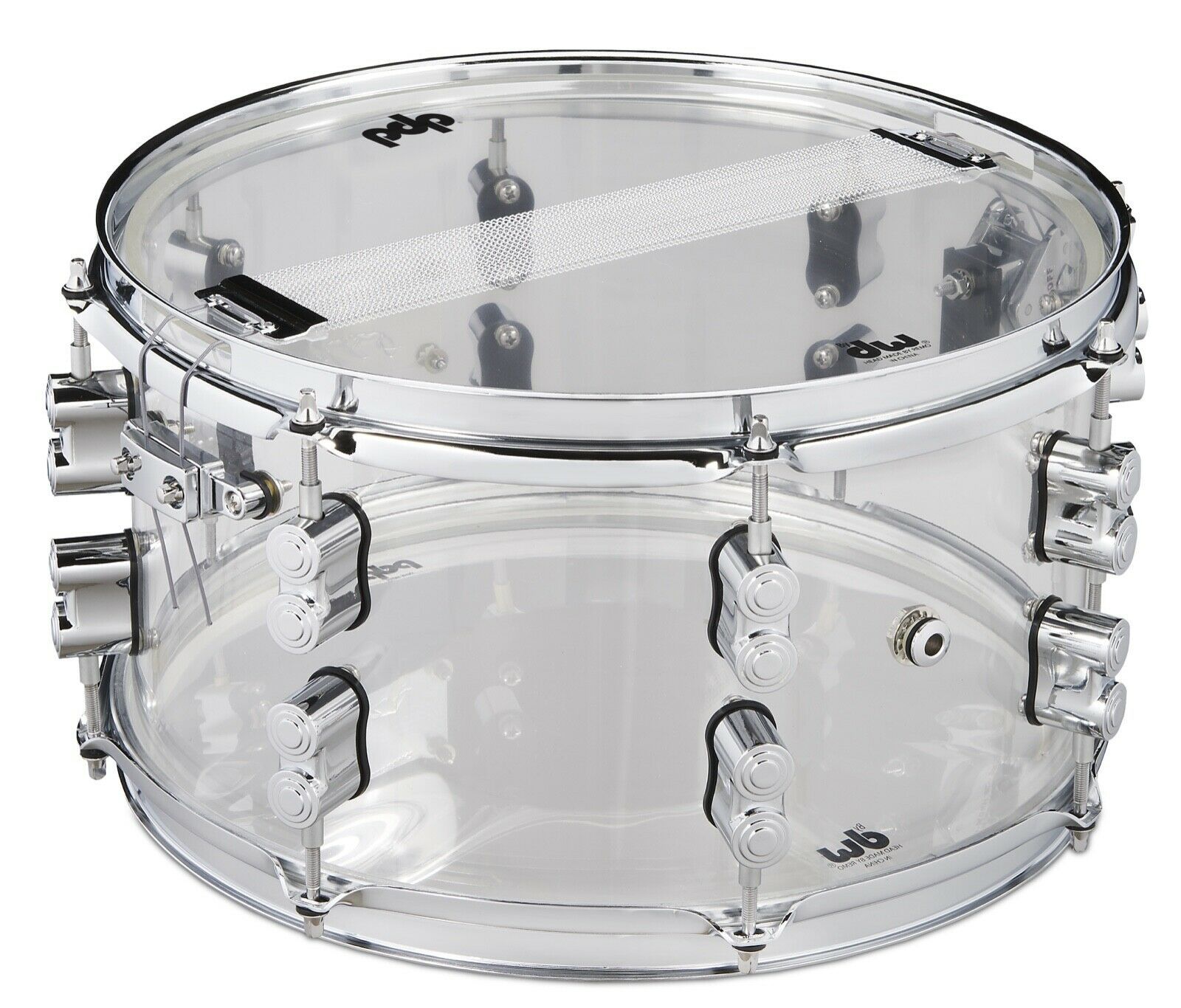 PDP Chad Smith Signature Clear Acrylic Snare Drum 7x13 with Chrome