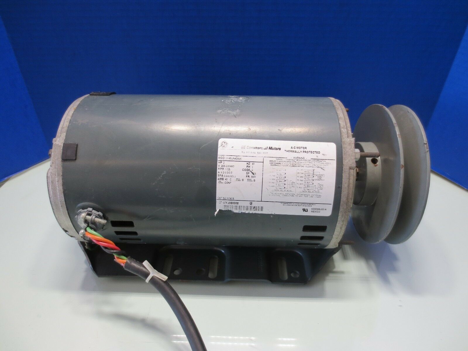 GE COMMERCIAL MOTORS AC MOTOR THERMALLY PROTECTED MOD 5K49UN4086X