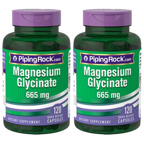 Magnesium Glycinate 665 mg 2X120 Caps by Piping Rock