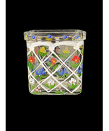 Pretty Flowers Petite Votive Vintage Hand Painted Glass New Candle Holde... - $16.83