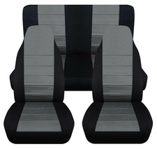 Front and Rear car seat covers Fits Jeep wrangler YJ-TJ-LJ 85-06 Black-Charcoal - $159.99