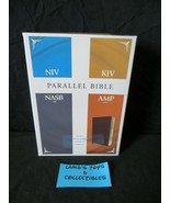 Zondervan Parallel Bible compare NIV KJV NASB AMP Burgandy bonded leathe... - $78.83