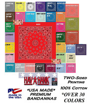 *USA MADE HAV-A-HANK 2-Sided Cotton PAISLEY BANDANNA BANDANA Wrap Scarf Hanky US - $6.99
