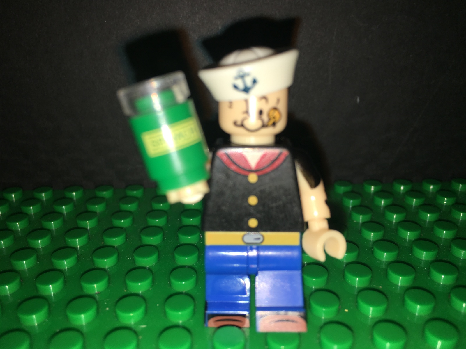 Popeye the Sailor Man w/ Spinach - Custom Lego Mini-figure - Figures