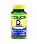 Spring Valley Vitamin D3 Softgels, 5000 IU, 250 Count - $25.02