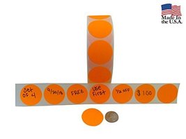 Color Coding Labels Super Bright Neon Orange Round Circle Dots For Organizing In - $16.57