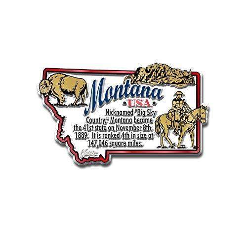 Montana Information State Magnet by Classic Magnets, 3.3 x 2, Collectible Souv
