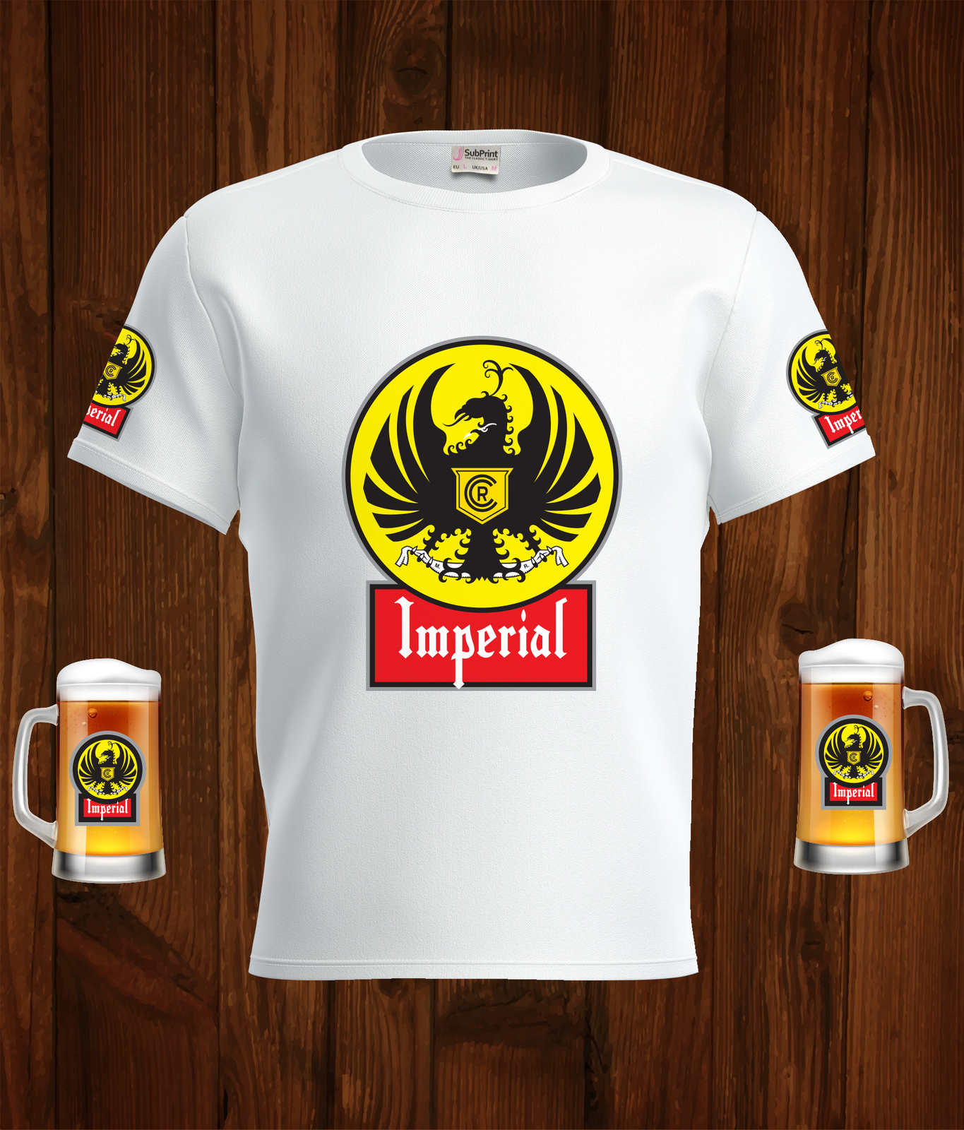 Imperial Beer Logo White Short Sleeve  T-Shirt Gift New Fashion