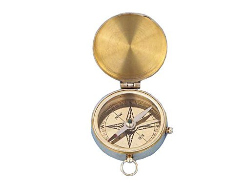 Solid Brass Lewis & Clark Pocket Compass 3 - Model Ship - Nautical Home Decora