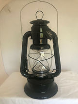 Black Hanging Lantern with Loop Hanger 11" High Metal Glass LED Camping Outdoor image 3
