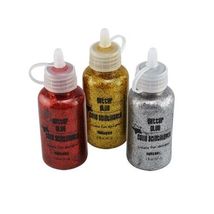 GLITTER GLUE 3-pack Large Red Gold Silver Crafter's Square 5.4 oz NEW