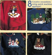 8 Holiday Christmas Quilted Sew Machine Applique Sweatshirt Snowman Bear... - $13.99