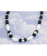 Vintage Bohemian Black Capsule Beaded Necklace 18 inches by Avon H3 - $26.99